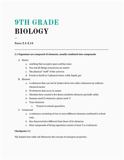 biochemistry 9th grade flashcards